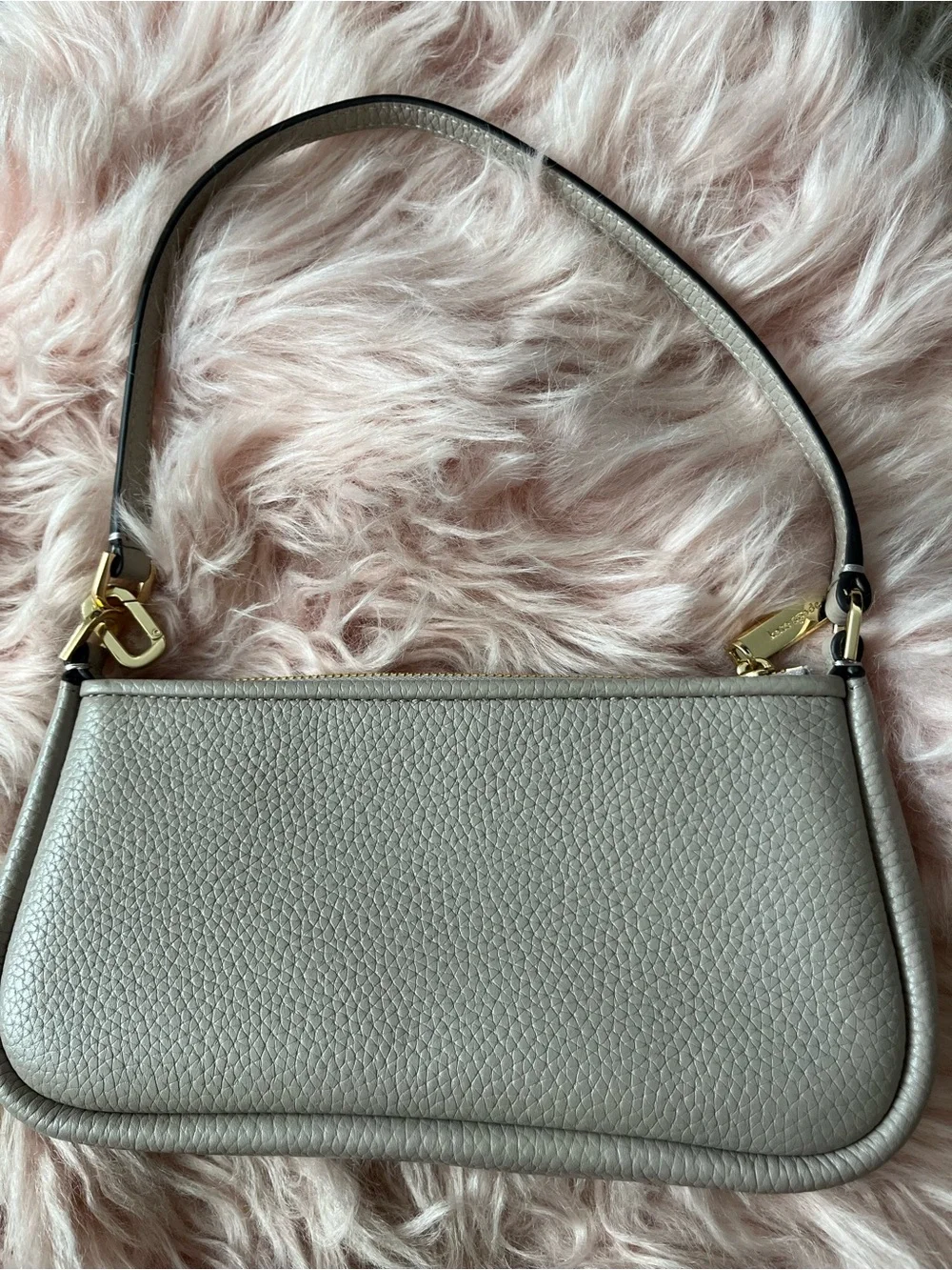 kate spade Woven Leather Wristlet Bag in Light Gray